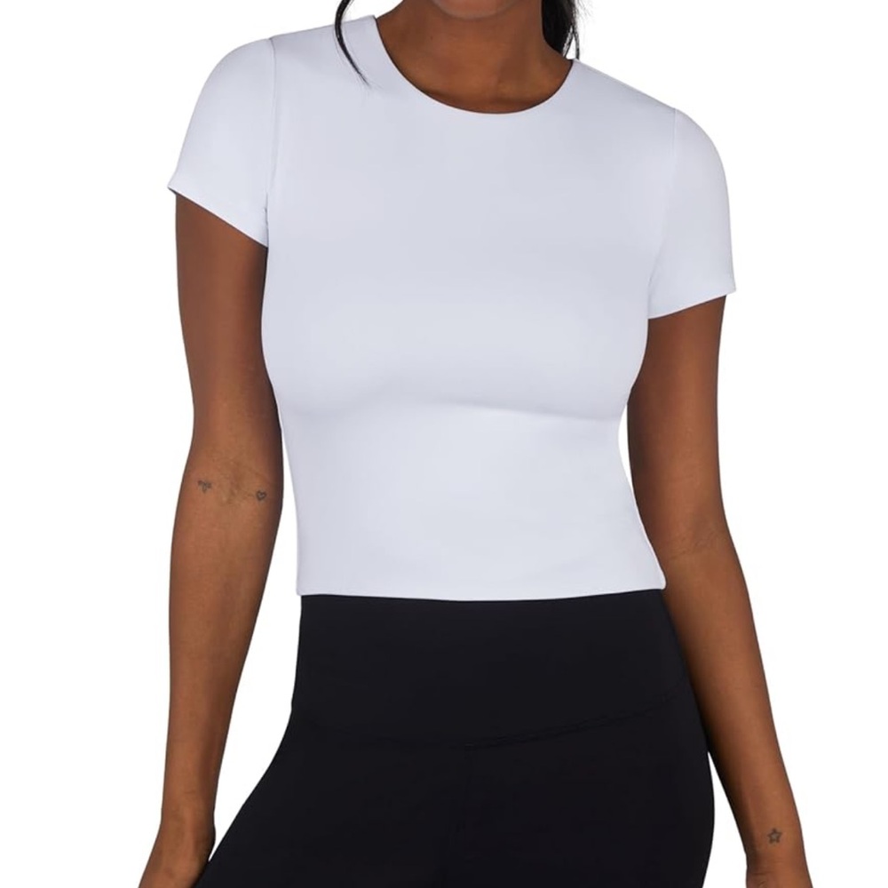 90 Degree By Reflex Womens 2 Pack Contour Meet and Greet Crew Neck Tee NWT M - Picture 2 of 5